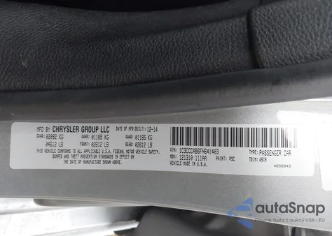 2015 Chrysler 200 Limited from USA, damaged, VIN 1C3CCCAB6FN641403